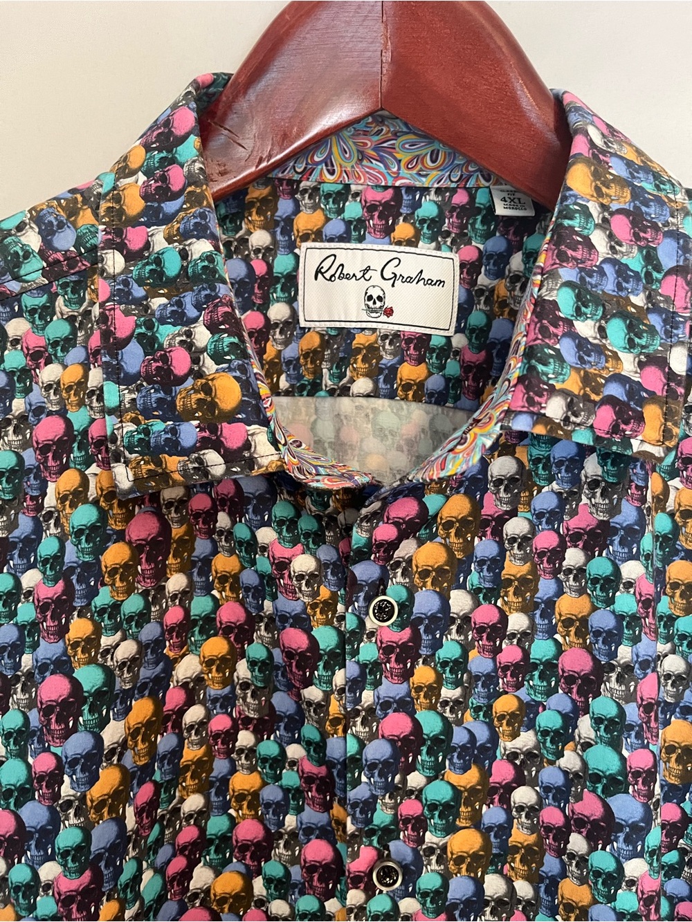 Robert Graham Skull Party Short Sleeve Shirt 4XL - Picture 11 of 11